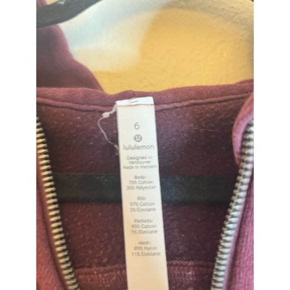 LULULEMON heathered Bordeaux Drama Scuba Hoodie III zip up jacket 6 - Picture 4 of 7